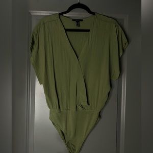 Forever 21 green flowy body suit
